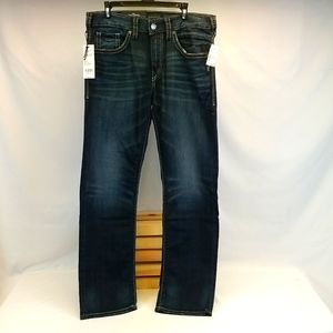 MEN'S NWT SILVER JEANS. DARK WASHED EDDIE FIT. SIZE 32×32